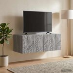 vidaXL Meuble TV mural 59 5 x 41 x 30 cm Sonoma gris Bois d'ingénierie