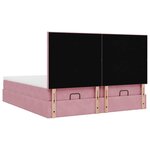 vidaXL Cadre de lit ottoman avec matelas rose 180x200 cm velours