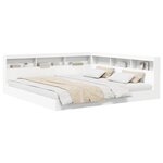 vidaXL Lit Bibliothèque Blanc 180 x 200 cm Bois d'ingénierie