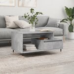 vidaXL Table basse Gris béton 90x49x45 cm Bois d'ingénierie