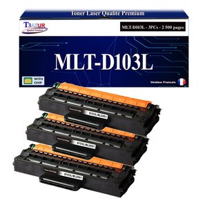 T3AZUR - 3x Toners compatibles avec Samsung MLTD103L D103L pour Samsung ML-2950/ML-2951 ML-2955 SCX-4729FW SCX-4728FD/SCX-4729FD ML-2950ND/2955ND/2955DW SCX-4701ND
