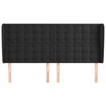 vidaXL Tête de lit avec oreilles Noir 163x23x118/128 cm Velours