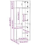 vidaXL Armoire de rangement gris béton 70x42 5x225cm bois d'ingénierie