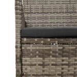 vidaXL Salon de jardin 4 Pièces avec coussins Gris Résine tressée