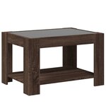 vidaXL Table basse avec LED chêne marron 73x53x45 cm bois d'ingénierie