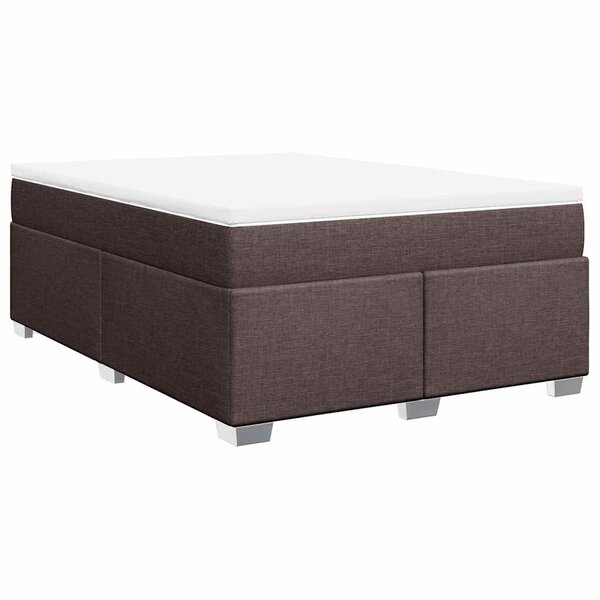 vidaXL Sommier à lattes de lit avec matelas Marron foncé 140x190 cm