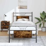 vidaXL Cadre de lit sans matelas chêne fumé 80x200cm bois d'ingénierie