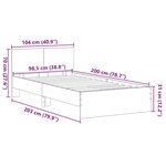 vidaXL Cadre de lit avec tête de lit Chêne noir 100 x 200 cm