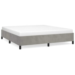 vidaXL Cadre de lit gris clair 193x203 cm velours
