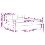 VidaXL Cadre de lit ottoman avec matelas bleu foncé 180x200 cm velours
