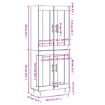 vidaXL Buffet haut Chêne fumé 69 5x34x180 cm Bois d'ingénierie