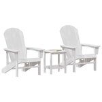 vidaXL Mobilier de jardin lounge 3 Pièces Blanc 38 x 38 x 46 cm