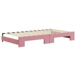 vidaXL Lit de jour avec gigogne et tiroirs rose 100x200 cm velours
