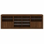 vidaXL Buffet avec lumières LED chêne marron 202x37x67 cm