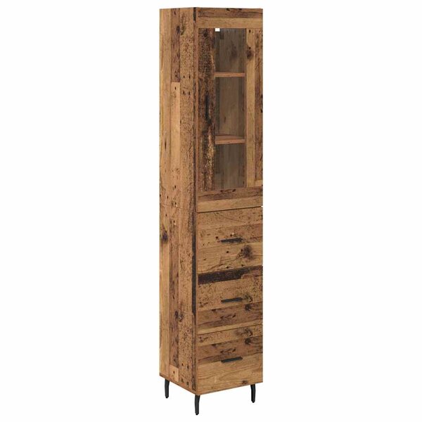 vidaXL Haut Armoire Bois Ancien 34 5 x 34 x 180 cm Bois d'ingénierie
