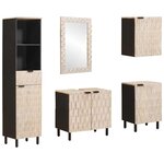 vidaXL Ensembles de salle de bain 5 Pièces Finition Lavage Blanc