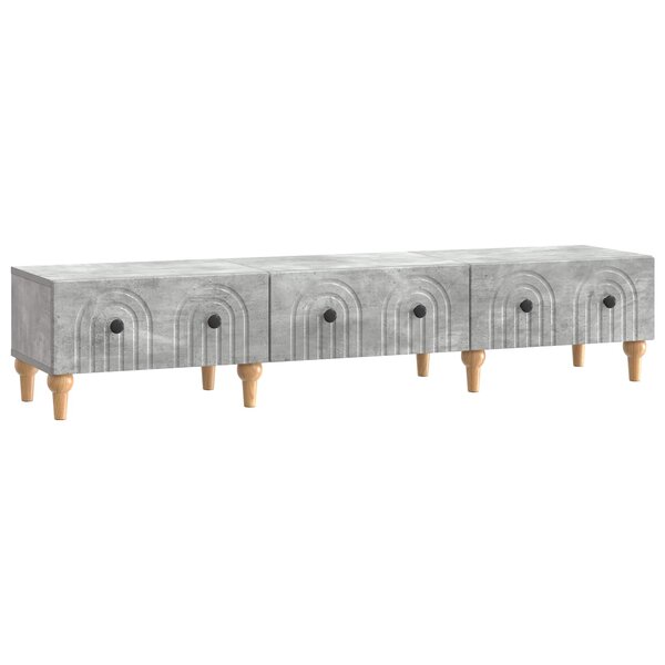 vidaXL Meuble TV Gris béton 147 x 34 5 x 30 cm Bois d'ingénierie