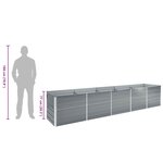 vidaXL Lit surélevé de jardin Acier galvanisé 400x80x77 cm Gris