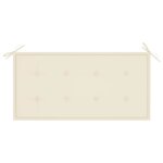 vidaXL Banc de jardin avec coussin crème 112 cm Bois de teck massif