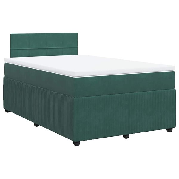 vidaXL Sommier à lattes de lit avec matelas vert foncé 120x190 cm