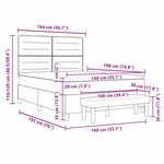 vidaXL Lit à ressorts avec matelas Marron foncé 140 x 190 cm tissu