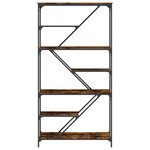 vidaXL Bibliothèque chêne fumé 91x36x176 cm bois ingénierie et acier