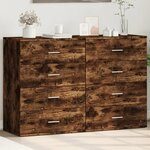 vidaXL Buffets 2 Pièces chêne fumé 60x39x80 cm bois d'ingénierie