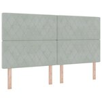 vidaXL Tête de lit à boutons en cristal capitonnée gris clair 180 cm velours