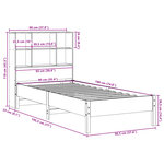 vidaXL Lit bibliothèque sans matelas blanc 90x190cm bois de pin massif
