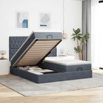VidaXL Cadre de lit ottoman avec matelas gris foncé 160x200cm velours