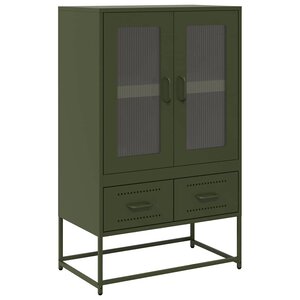 vidaXL Buffet haut vert olive 68x39 x111 5 cm acier
