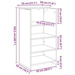 vidaXL Bureau de réception sonoma gris 55x50x103 5 cm bois ingénierie