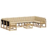 vidaXL Ensemble de canapés d'extérieur 11 pc Blanc et Beige