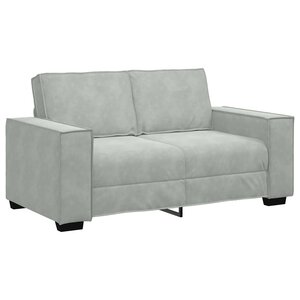 vidaXL Canapé à 2 places Gris clair 120 cm Velours