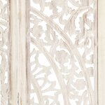 vidaXL Cloison de séparation 3 panneaux Blanc 120x165 cm Bois manguier