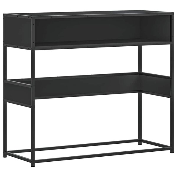 vidaXL Table console noir 90x35x80 cm bois d'ingénierie