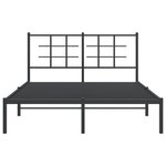 vidaXL Cadre de lit métal sans matelas avec tête de lit noir 135x190cm