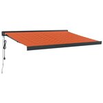 vidaXL Auvent rétractable orange et marron 3x2 5 m tissu et aluminium
