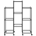 vidaXL Jardinière avec roues 83x25x103 5 cm Noir Fer