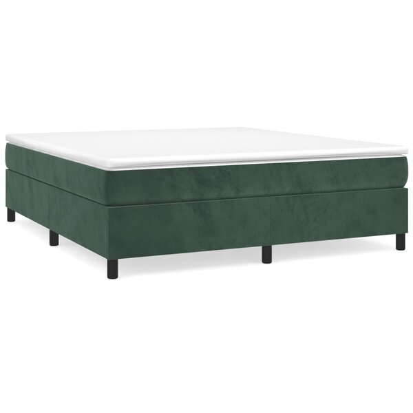 vidaXL Sommier à lattes de lit et matelas Vert foncé 160x200cm Velours