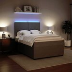 vidaXL Sommier à lattes de lit et matelas Gris clair 140x190cm Velours