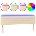 vidaXL Tête de lit à LED Crème 180x5x78/88 cm Tissu