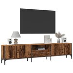 vidaXL Meuble TV avec tiroir vieux bois 200x25x44 cm bois d'ingénierie