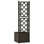 vidaXL Lit surélevé de jardin et treillis et système d'arrosage Moka