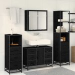 vidaXL Ensemble de mobilier de salle de bain 4 Pièces Chêne noir