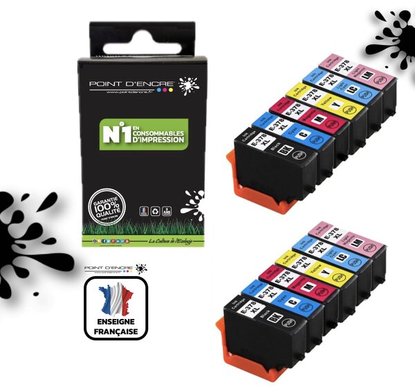 378XL - écureuil - 2 X NOIR / CYAN / MAGENTA / JAUNE - Grande capacité