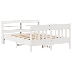 vidaXL Cadre de lit sans matelas blanc 150x200 cm bois de pin massif