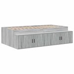 vidaXL Cadre de lit avec rangement Gris Sonoma 90 cm Bois d'ingénierie