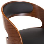 vidaXL Chaise pivotante à dîner Noir Bois courbé et similicuir