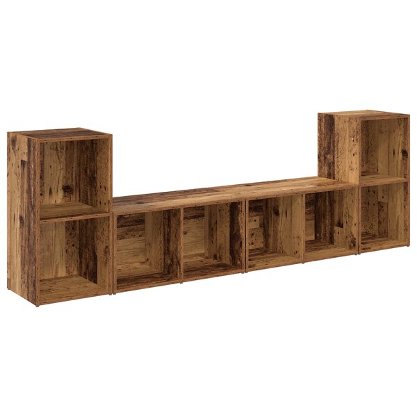 vidaXL Ensemble meuble TV 4 Pièces Bois ancien 37 x 35 x 72 cm